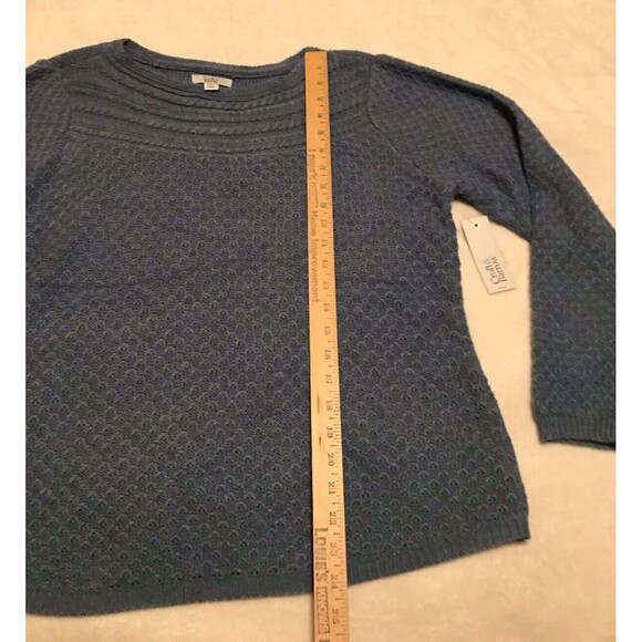Croft & Barrow Soft Sweater Pull Over boat neck Style P2XL Long Sleeve Blue New - Picture 8 of 10